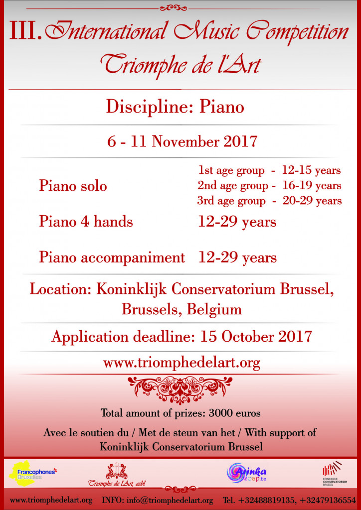 3rd International Music Competition Triomphe de l'Art in discipline Piano