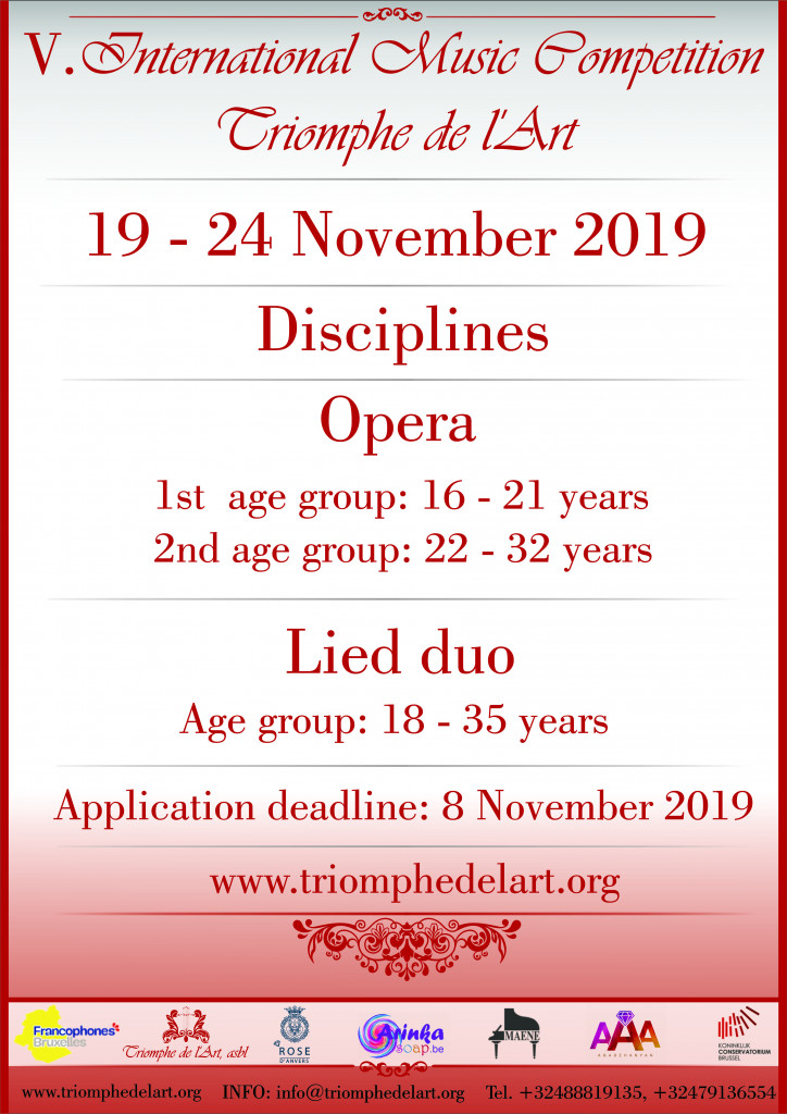 5th International Music Competition Triomphe de l'Art in disciplines Opera and Lied duo